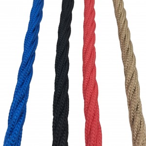 4 strand Polyester combination rope with steel core for playground