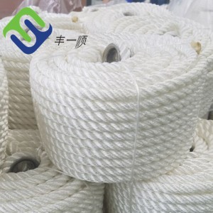 White Color 3 Strand Twisted Nylon Marine Mooring Rope 28mmx220m With High MBL