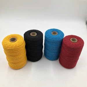 Търговия на едро с 4 нишки 3 мм многоцветно памучно въже