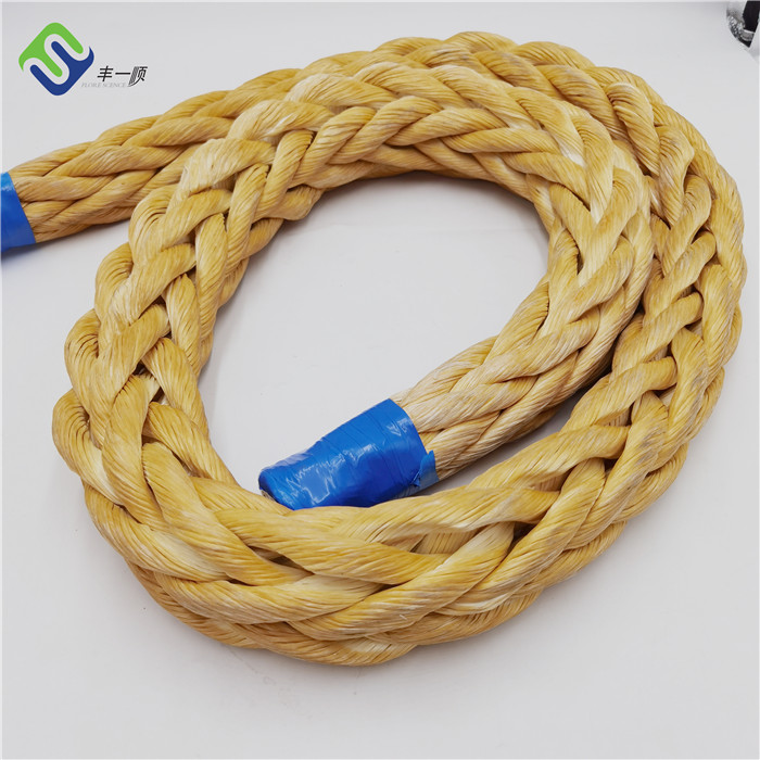 Chinese Professional 4-Strand Playground Combination Rope - High Strength 8 Strand UHMWPE Fiber Synthetic Braided Marine Tow Rope – Florescence