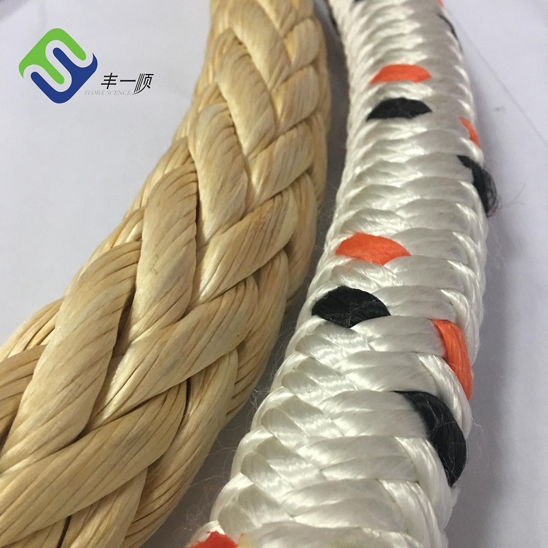 Big Discount Fireproof Kevlar Flat Rope - Double Braided Polyester Covered UHMWPE Rope UHMWPE Core Rope – Florescence