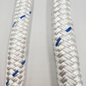 50mm double braided mooring rope white color 200meter nylon tugboat rope