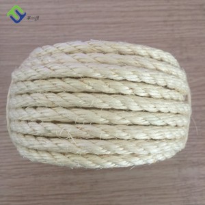 Природно 6мм 3 жици извртено изветвено јаже од коноп од сисал