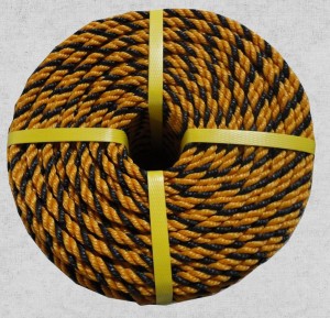 Wholesale 6mm/8mm/10mm Yellow and Black Color 3 Strand PE Tiger Rope