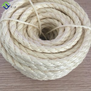 3 Strand Twisted Natural Bleached Sisal Rope Cat Tree Sisal Rope 6mm 8mm