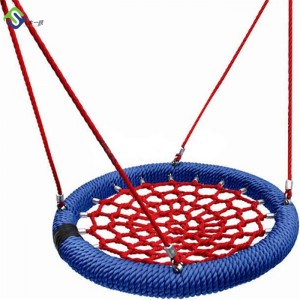 100ሴሜ ጥቁር ቀለም ልጆች ክብ የመጫወቻ ሜዳ Nest Swing በተሰቀለ ገመድ