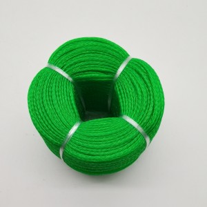 Green Color Hollow Braided 16 Strand Polyethylene Rope 4mmx100m For Farming Industries