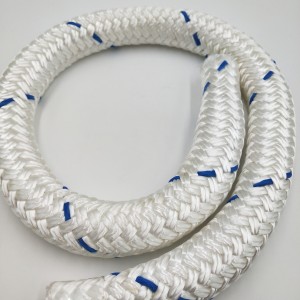 50mm double braided mooring rope white color 200meter nylon tugboat rope