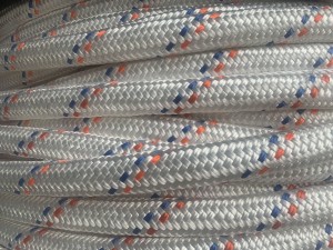 48mmx220m Double Braided Polyester Covered UHMWPE Rope With ABS Certificate