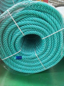 Green Color 4 Strand Twisted With inner Core Polysteel Rope with High Breaking Load for Fishing