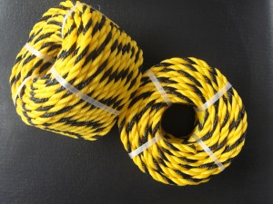 Wholesale 6mm/8mm/10mm Yellow and Black Color 3 Strand PE Tiger Rope