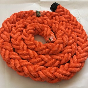 52mm Dia 8 Strand Polyester Rope Low Elongation Marine Ship Mooring Rope