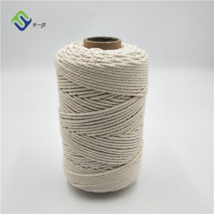 3 нишки чист памук, усукан шнур/въже за макраме 2 мм x 200 м, гореща разпродажба