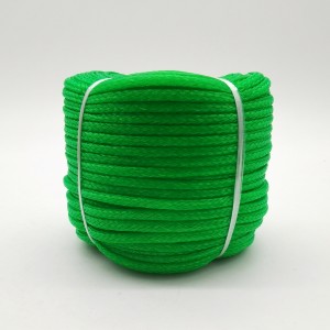 Green Color Hollow Braided 16 Strand Polyethylene Rope 4mmx100m For Farming Industries