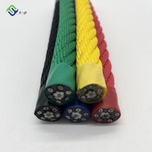 16 mm 6 strand reinforced pp rope used for outdoor playground climbing nets and swings