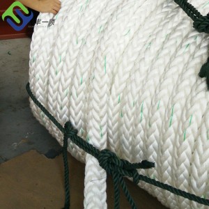 White 8 Strand Vessel Marine Rope 60mm Nylon Mooring Rope 220mtrs