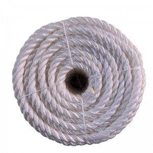 Diameter 40mm 3 Strand Polyester Rope Multifilament Rope In White Color