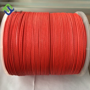 Color ruber 4mmx1000m UHMWPE tortis Funem piscari / Funem paraglidering