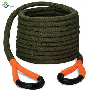 ດຳ 7/8inch*20ft 22mm*6m Kinetic Recovery Rope Nylon Braided Double Braided