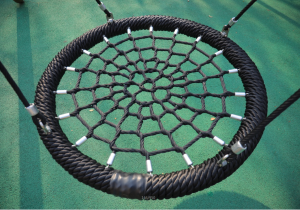 Columpio de red de cuerda redonda para patio de recreo Columpio de red para niños Columpio de red de nido de pájaro