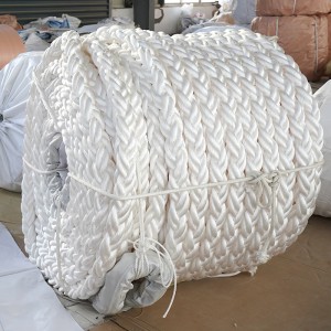 High Quality Nylon 8 Strand Braided Marine Mooring Rope With Class Certificates