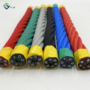 Outdoor Playground UV Resistant 6 Strand Twisted 16mm Reinforced Polyester Combination Rope Used