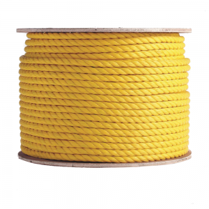 Cuerda de monofilamento de polipropileno trenzado amarillo de 3 hebras, 10 mm x 183 m