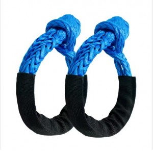 Hot Sale 25mm 9m Kinetic Recovery Tow Rope Heavy Duty Nylon Double Braided With Soft Shackle