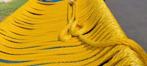 Yellow Color 12 Strand Marine Towing UHMWPE Marine Rope 48mm/56mm With ABS Certificate