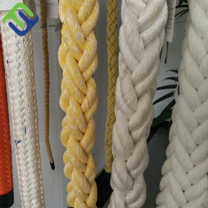 48mm White 8 Strand Polyester Rope Used For Marine Boat And Ships