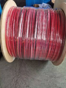 Red Color 14mmx300m Aramid Cable Pulling Rope With PU Coating High water Resistance and Fire Resistance