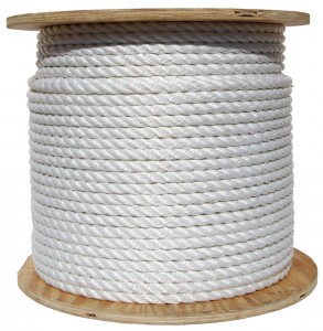 Diameter 40mm 3 Strand Polyester Rope Multifilament Rope In White Color