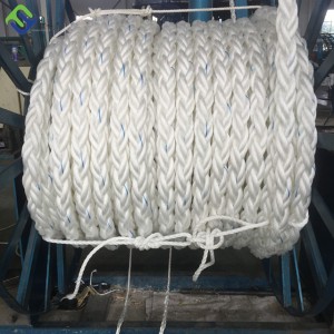 60mm 8 Strand Polypropylene සහ Polyester Mixed mooring Rope