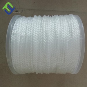 Witte kleur 8 strengen hol gevlochten polyethyleen touw 1/4″x600ft Hot Sale