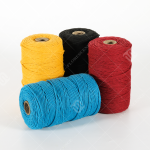 Corda de algodão colorida de 3 ou 4 fios para decoração de macramê 3 mm x 200 m