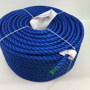 Florescence Made 3 Strand Z Twisted Polyethylene PE Fishing Rope With Blue Color UV Protected