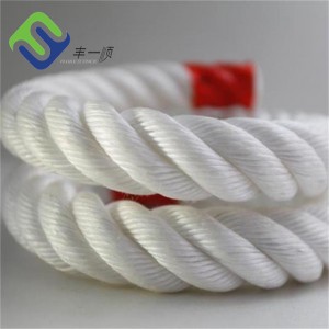 រោងចក្រផ្គត់ផ្គង់ 36mm PP Polyproprlene 3 strand rope សម្រាប់សមុទ្រ