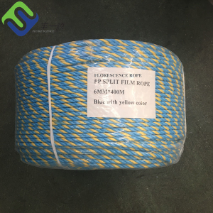 Glas Melyn 6mm 400m PP Polypropylen Hollti Ffilm Telstra Cable Hauling Rope