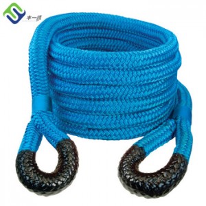 Cuerda de remolque de recuperación de nailon de color azul de 25 mm con funda de protección