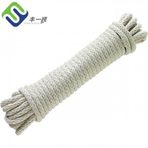 8 мм плътно плетено въже от чист памук в естествен цвят