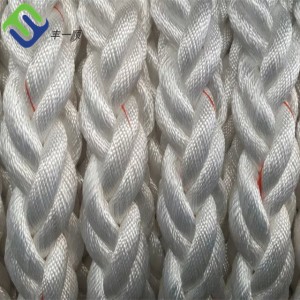 High tensity breaking strength 8 strand 88mm polyester marine rope