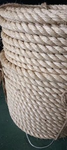 18mmx300m 3 Strand Z Twisted Sisal ресмони нахи табиӣ бо сарбории баланди шикаста