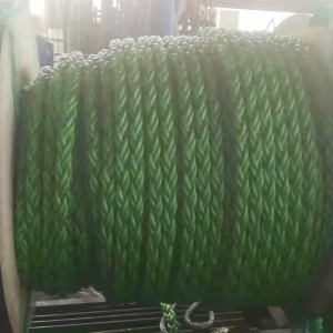 Cuerda de fibra de PP de alambre de acero reforzado con alambre de 8 hilos para cable de Puuling de buque marino de aguas profundas