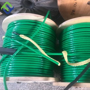 Corda de fibra de aramida revestida com PU de 14 mm verde para puxar cabos elétricos