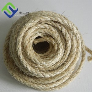 8mm 100% 3 strand Natural Eco-friendly Twisted Sisal Rope for sale