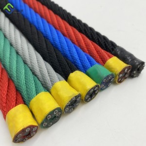 Reinforced playground Combination rope made of PP with steel core for pyramid nets