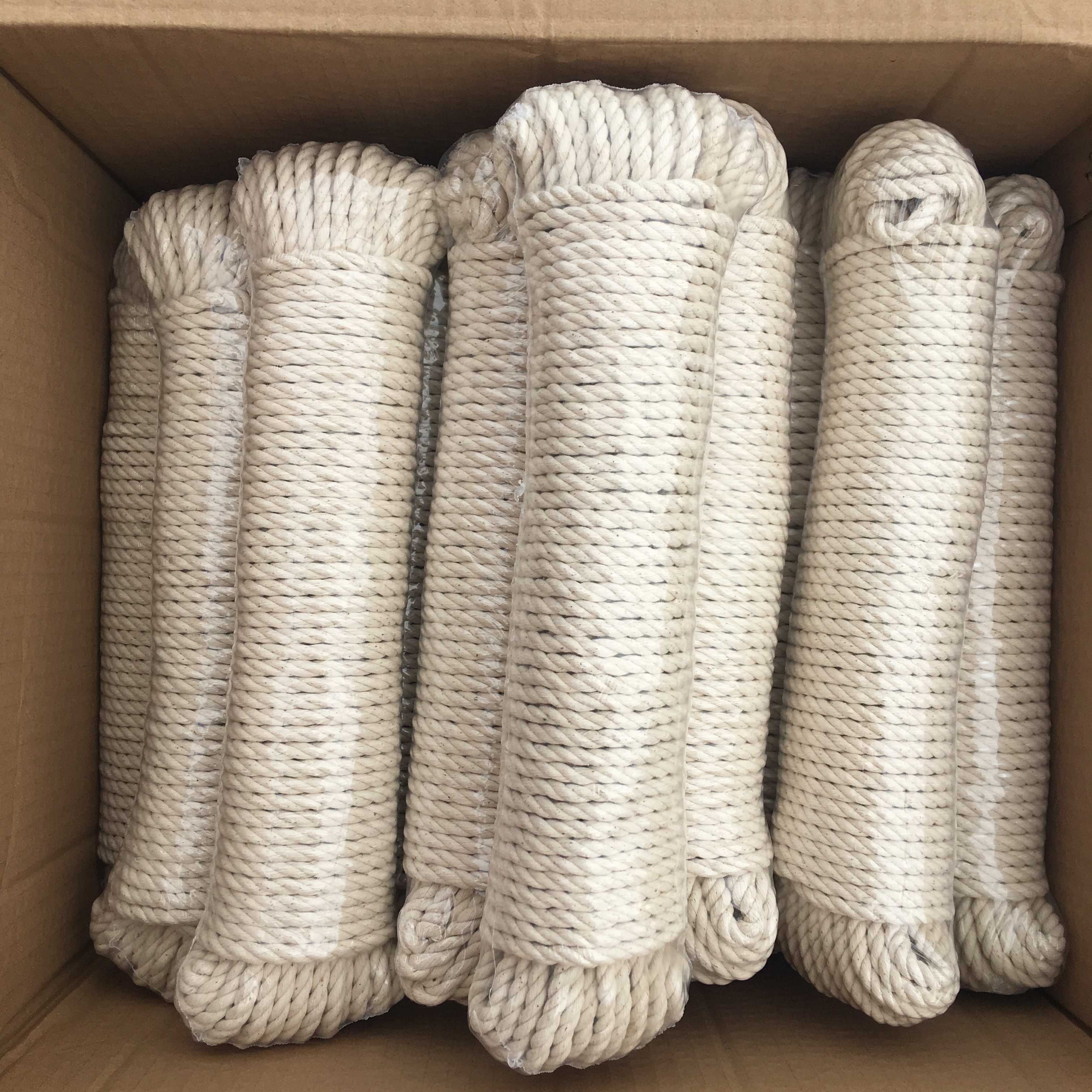 Factory making Aramid Braided Rope - White thin Soft braided white cotton rope 5mm  – Florescence