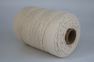 Corde en coton macramé torsadé naturel de 3 mm