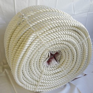 White Color 3 Strand Twisted Nylon Marine Mooring Rope 28mmx220m With High MBL