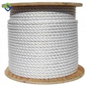 White Color 16mm 3 Strand Nylon Twisted Marine Mooring Soft Rope 200m One Roll